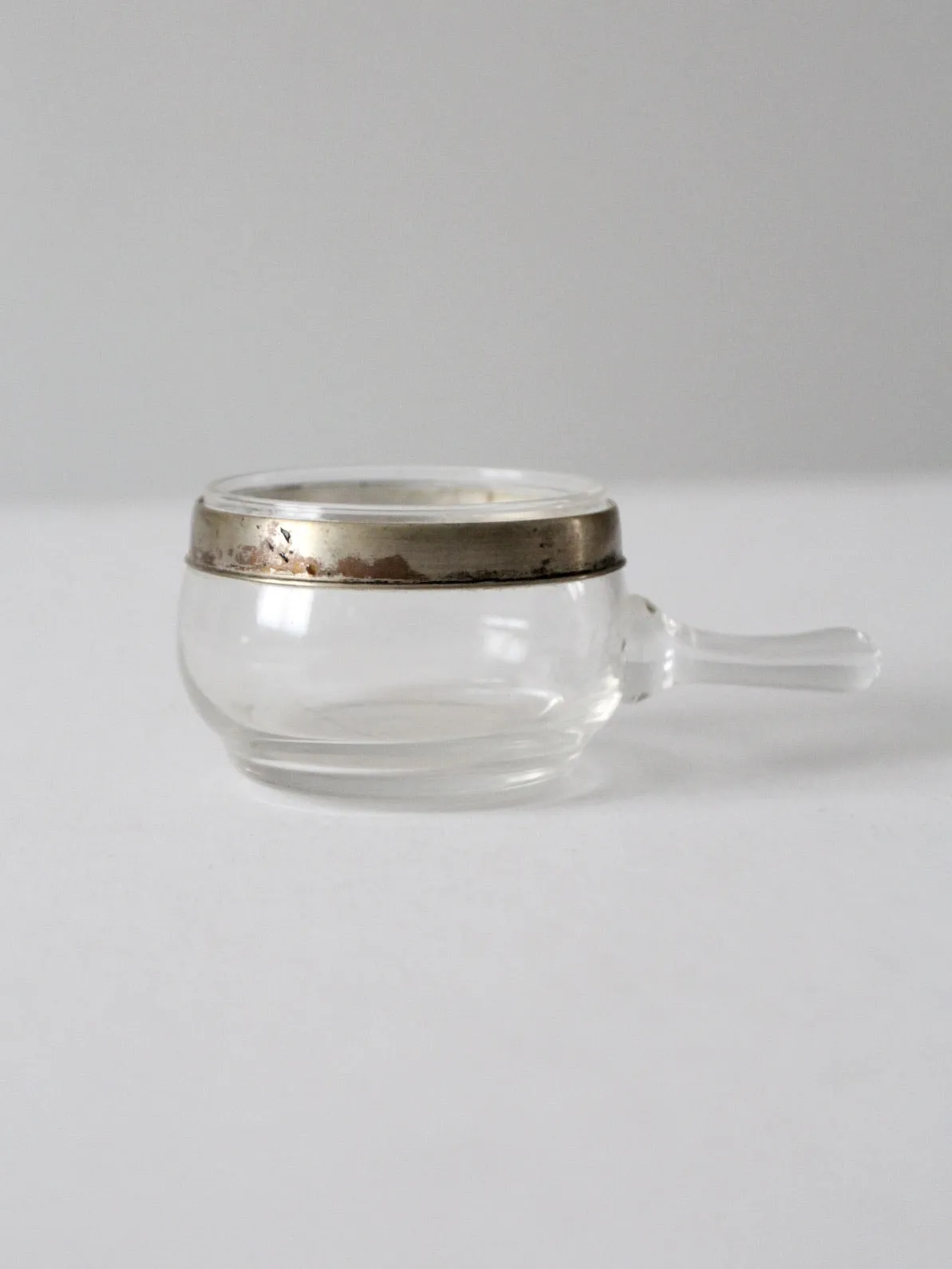 vintage silver rimmed glass cup