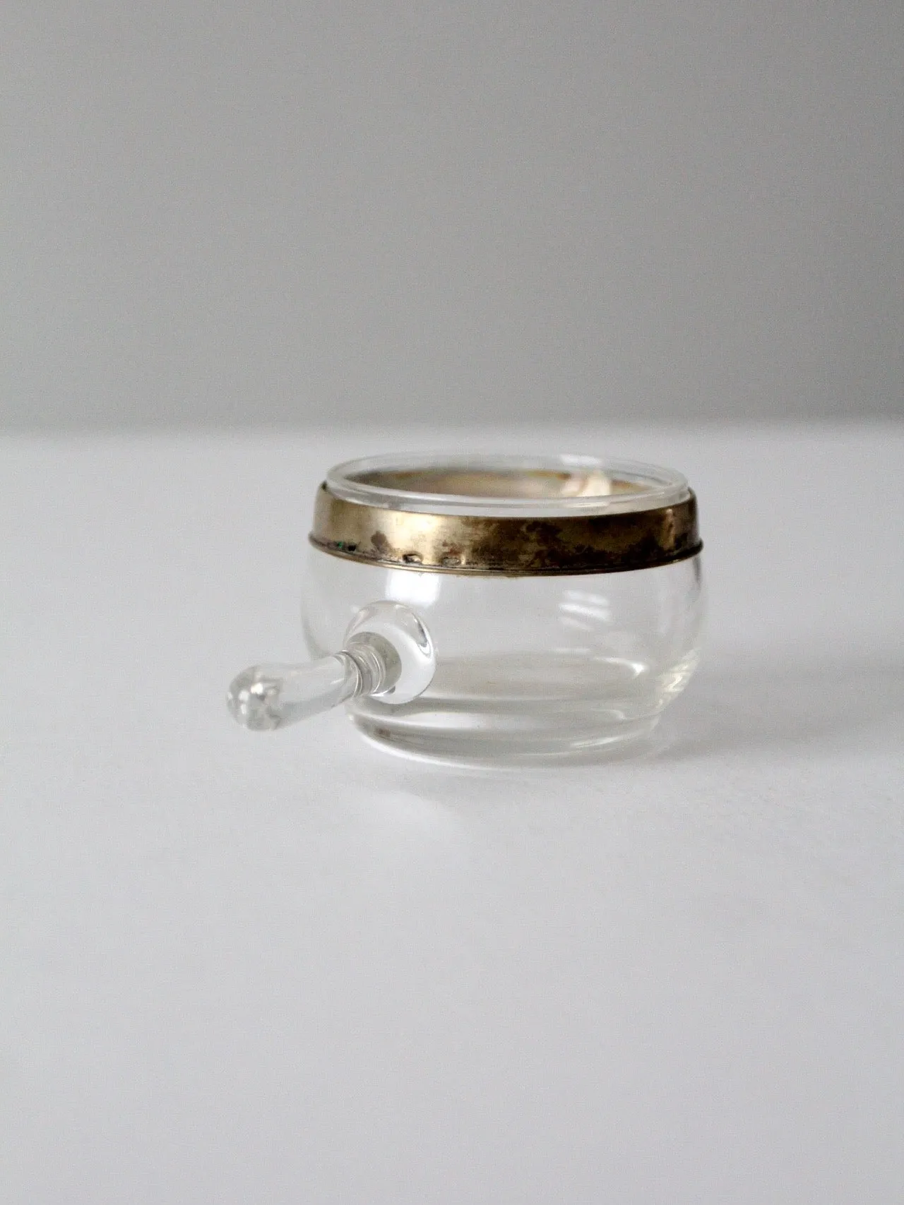 vintage silver rimmed glass cup