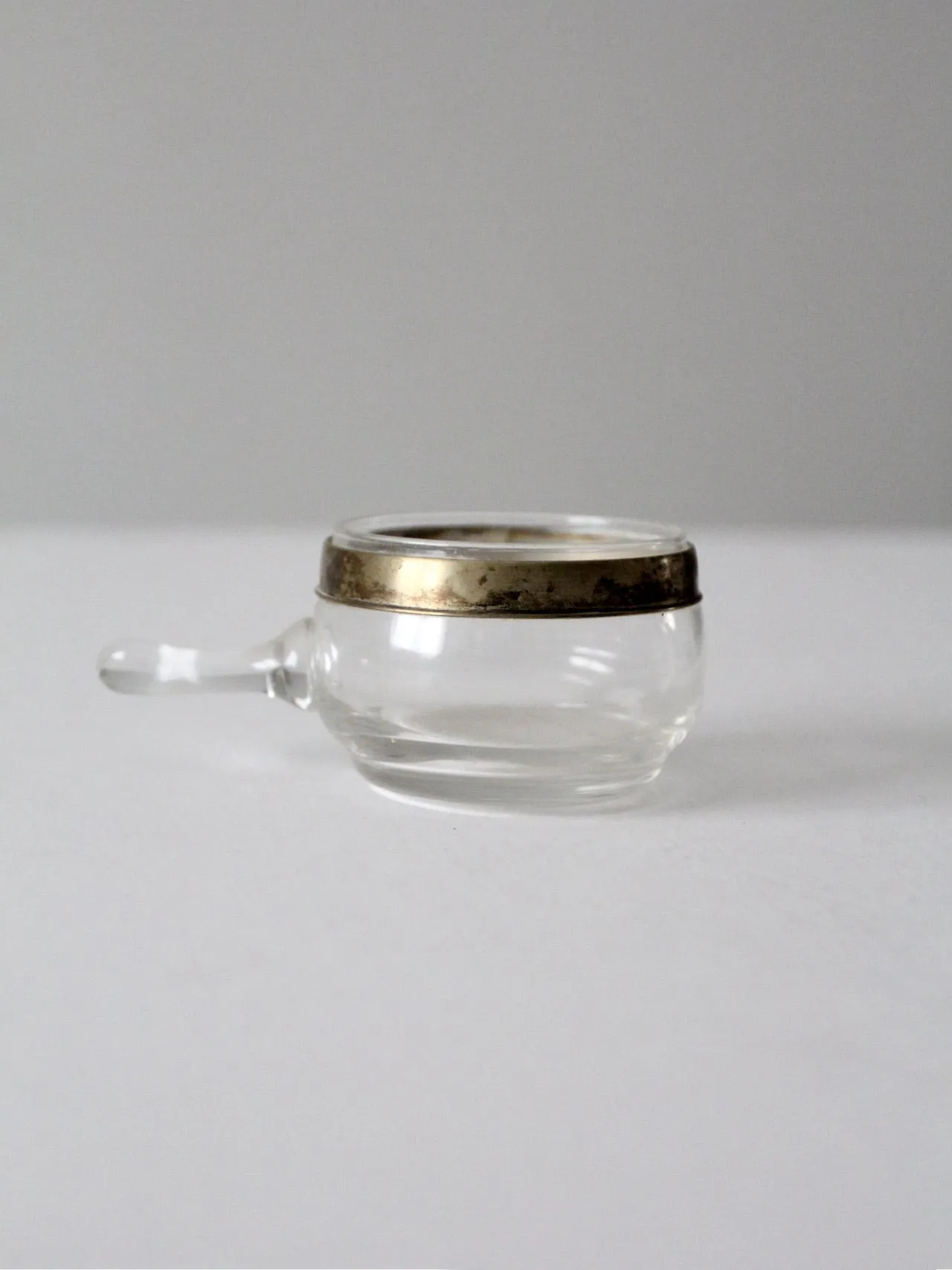 vintage silver rimmed glass cup