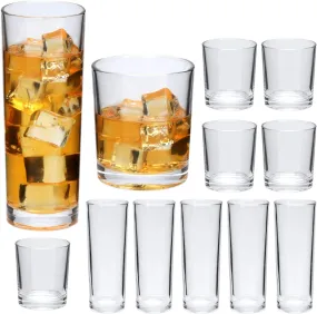 Water Drinking Glass Cups, Clear Highball Glasses and Heavy Base