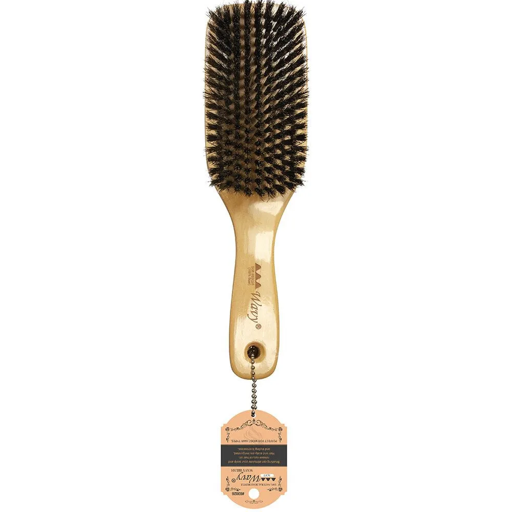 WAVY WAVE BRUSH "SOFT" NATURAL WOOD (100% BOAR BRISTLE)