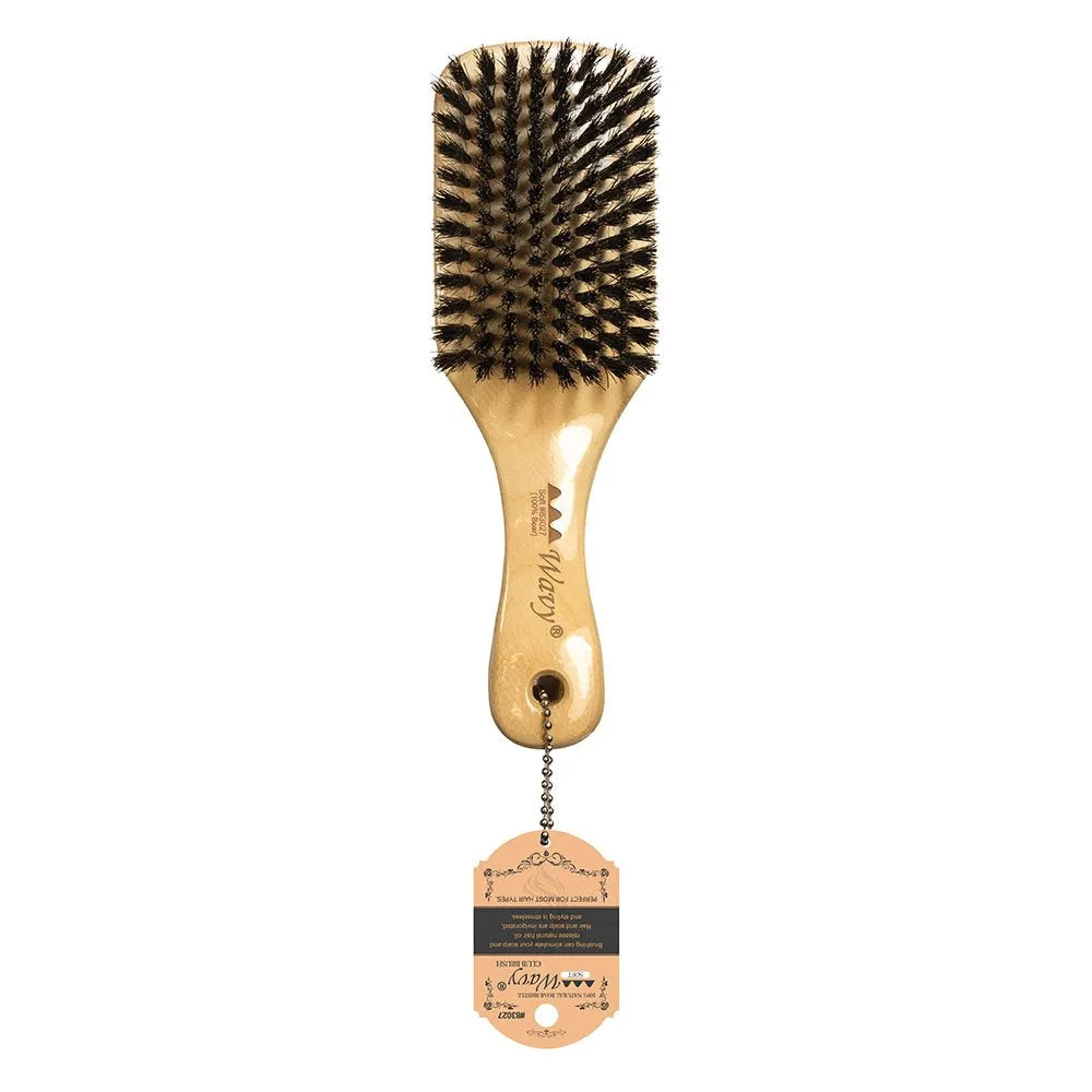 WAVY WAVE BRUSH "SOFT" NATURAL WOOD (100% BOAR BRISTLE)