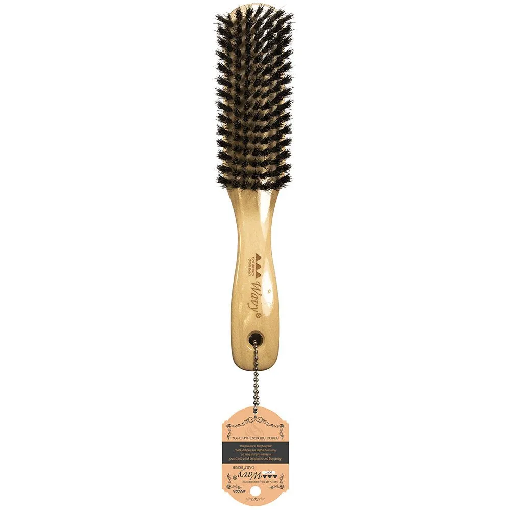 WAVY WAVE BRUSH "SOFT" NATURAL WOOD (100% BOAR BRISTLE)