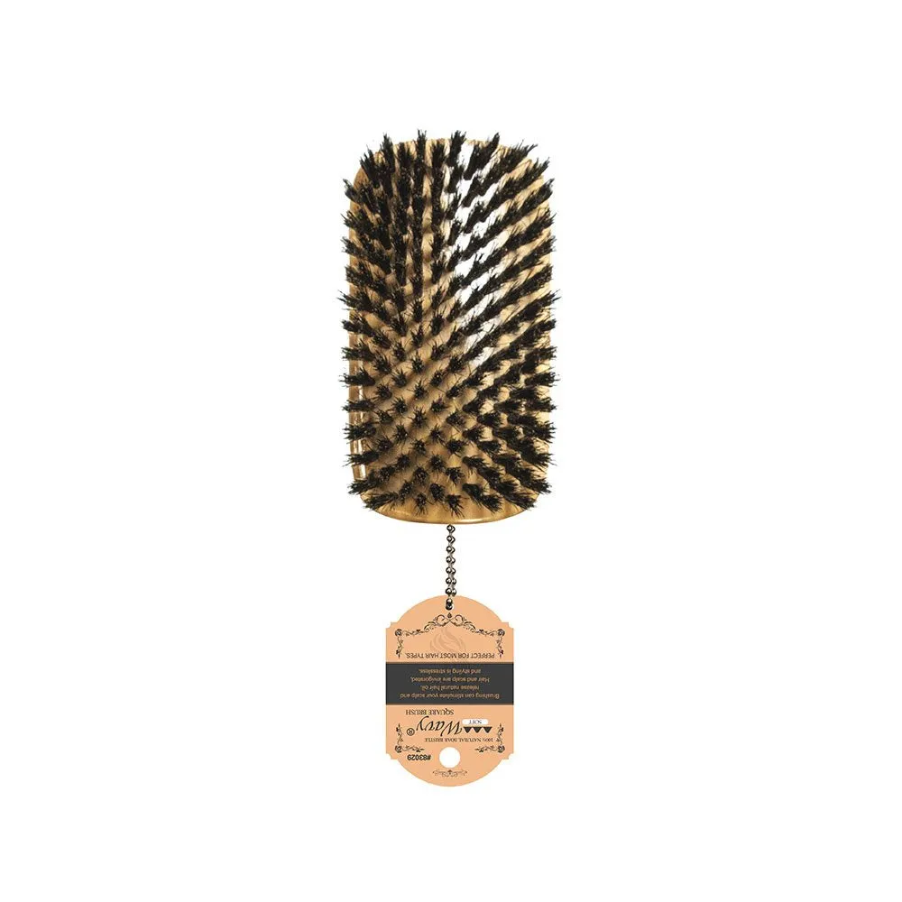 WAVY WAVE BRUSH "SOFT" NATURAL WOOD (100% BOAR BRISTLE)